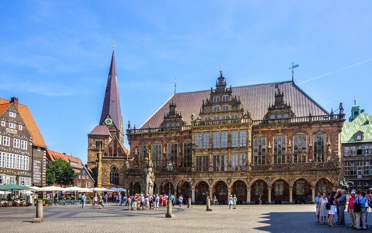 Hansestadt Bremen mit Rathaus, Ratskeller und Kunsthalle